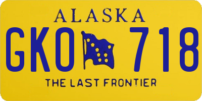 AK license plate GKO718
