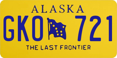 AK license plate GKO721