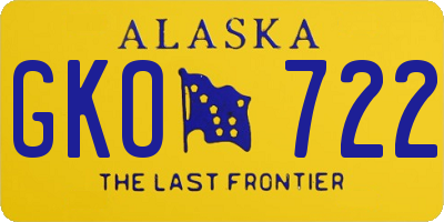 AK license plate GKO722