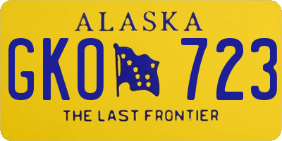 AK license plate GKO723