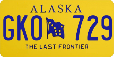 AK license plate GKO729