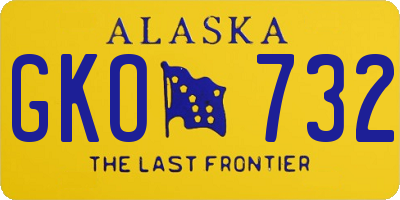 AK license plate GKO732