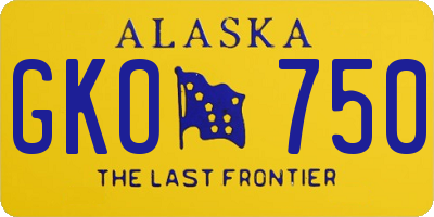 AK license plate GKO750