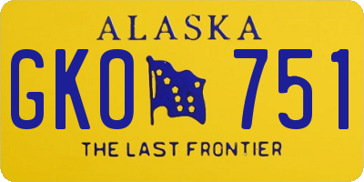 AK license plate GKO751