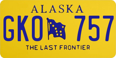 AK license plate GKO757
