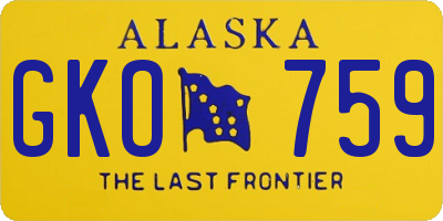 AK license plate GKO759