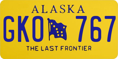 AK license plate GKO767