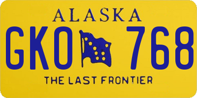 AK license plate GKO768