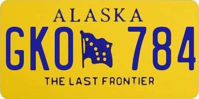 AK license plate GKO784