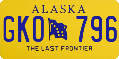 AK license plate GKO796