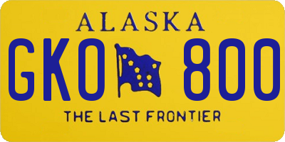 AK license plate GKO800