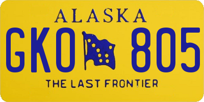 AK license plate GKO805