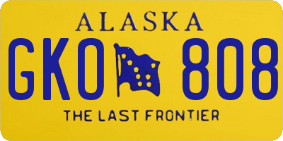 AK license plate GKO808