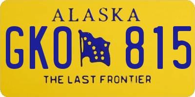 AK license plate GKO815