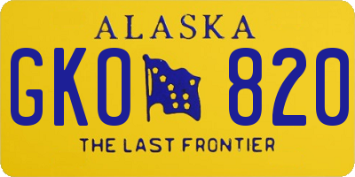 AK license plate GKO820