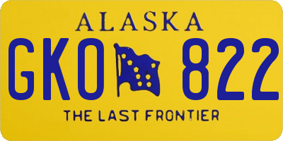 AK license plate GKO822