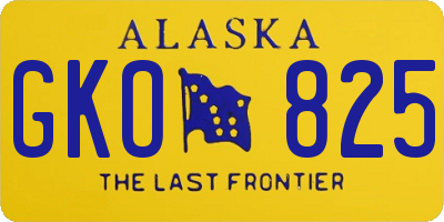AK license plate GKO825
