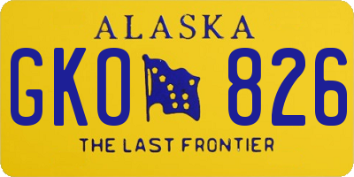 AK license plate GKO826