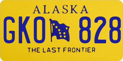 AK license plate GKO828
