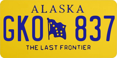 AK license plate GKO837