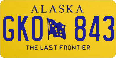 AK license plate GKO843