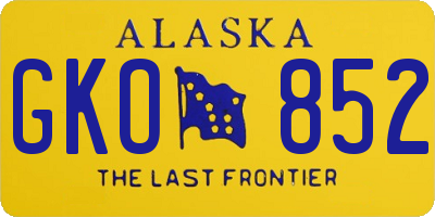 AK license plate GKO852