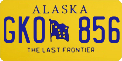 AK license plate GKO856
