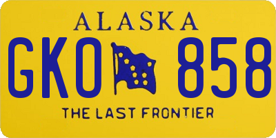 AK license plate GKO858