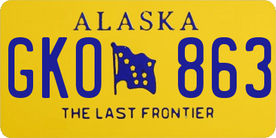 AK license plate GKO863
