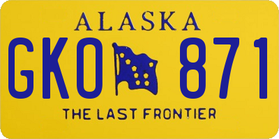 AK license plate GKO871