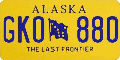 AK license plate GKO880