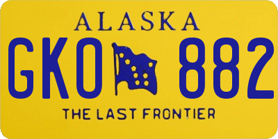 AK license plate GKO882