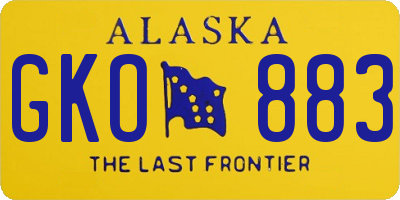 AK license plate GKO883
