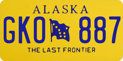 AK license plate GKO887