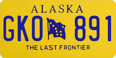 AK license plate GKO891