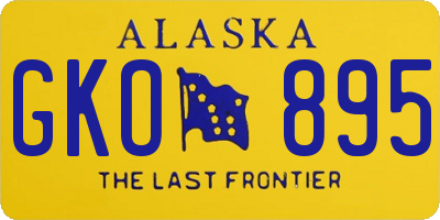 AK license plate GKO895