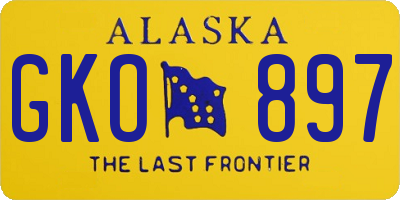 AK license plate GKO897