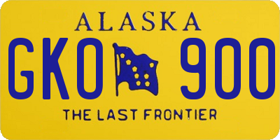 AK license plate GKO900
