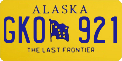 AK license plate GKO921