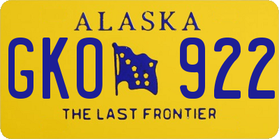 AK license plate GKO922