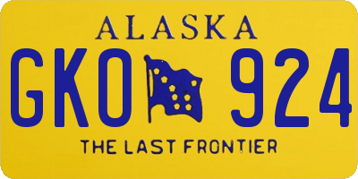 AK license plate GKO924