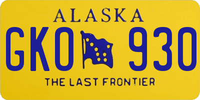 AK license plate GKO930