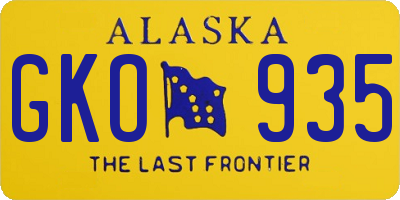 AK license plate GKO935