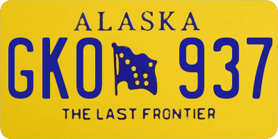 AK license plate GKO937