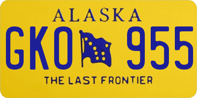 AK license plate GKO955