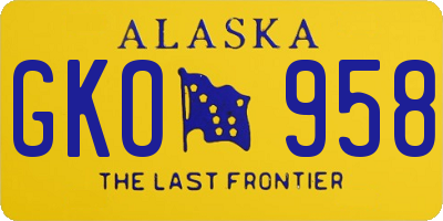 AK license plate GKO958
