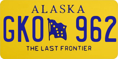 AK license plate GKO962