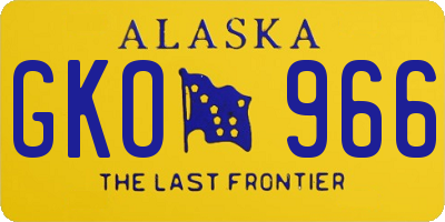 AK license plate GKO966