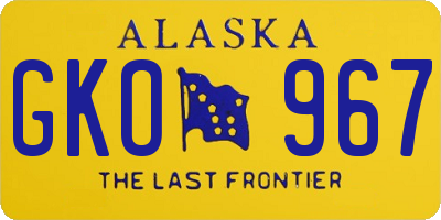 AK license plate GKO967