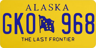AK license plate GKO968